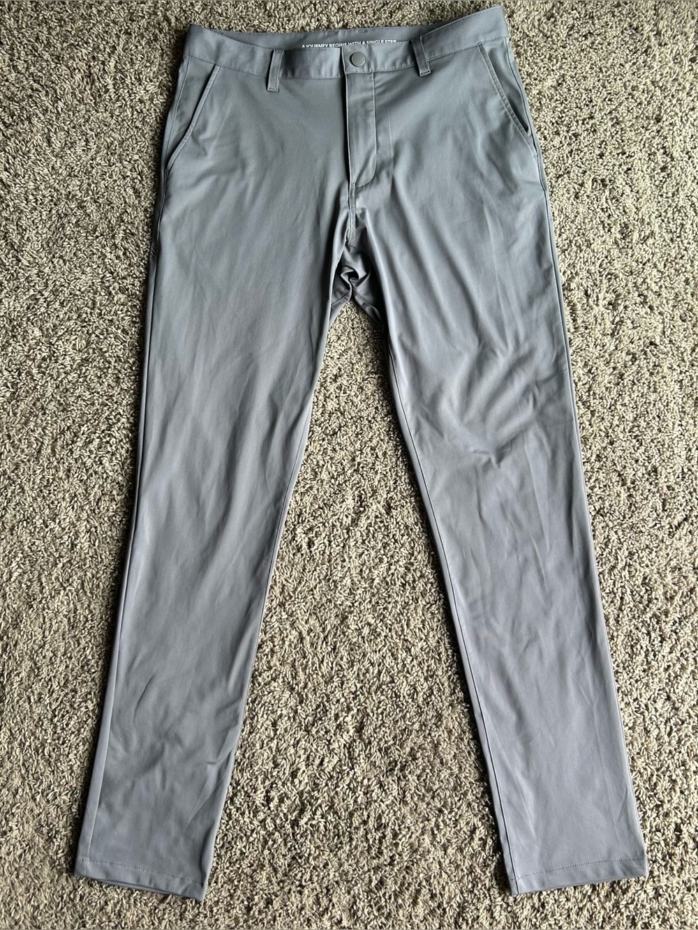 Rhone Commuter Slim Pants Mens 32x33 Gray 5-Pocket Chino Straight Performance